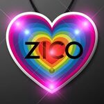 Retro Rainbow Heart Blinkies on String Necklace