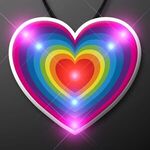 Retro Rainbow Heart Blinkies on String Necklace