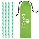 Reusable Straws in Drawstring Pouch - Green