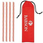 Reusable Straws in Drawstring Pouch - Red
