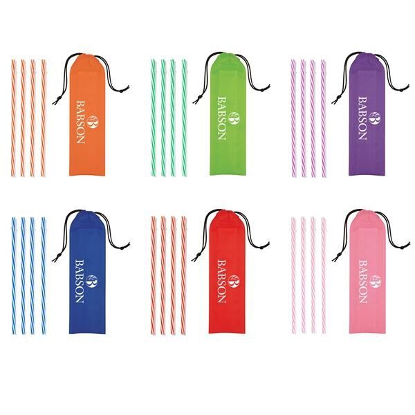 Main Product Image for Reusable Straws in Drawstring Pouch