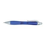 Rio Ballpoint Pen With Contoured Rubber Grip - Blue