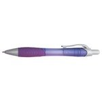 Rio Ballpoint Pen With Contoured Rubber Grip - Purple