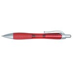 Rio Gel Pen With Contoured Rubber Grip - Translucent Red
