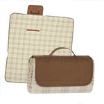 Roll-Up Picnic Blanket - Brown With Beige