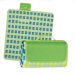 Roll-Up Picnic Blanket - Lime With Lt Blue                 A