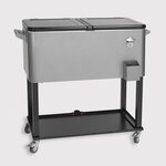Rolling Vending Cart Cooler - Gray