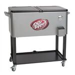 Rolling Vending Cart Cooler - Gray