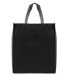 Rome-Non-Woven Tote Bag with 210D Pocket - Metallic imprint - Black