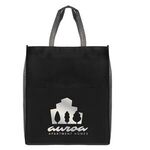 Rome-Non-Woven Tote Bag with 210D Pocket - Metallic imprint - Black