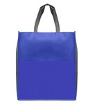 Rome-Non-Woven Tote Bag with 210D Pocket - Metallic imprint - Blue