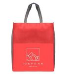 Rome-Non-Woven Tote Bag with 210D Pocket - Metallic imprint - Red