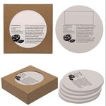 Round Absorbent Stone Coaster 4 Pack - Natural Cream