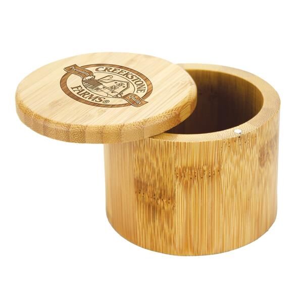Main Product Image for Round Bamboo Salt Box