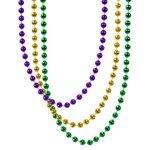 Round Bead Mardi Gras Necklace - Assorted Colors