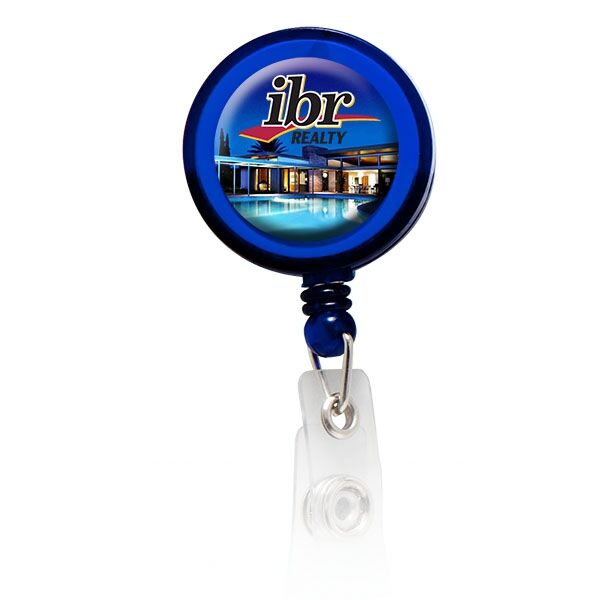 Main Product Image for Round Domed Retractable Badge Holder With Alligator Clip