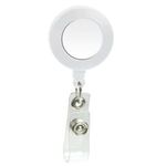 Round Domed Badge Holder with Slide on Clip - White