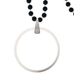 Round Mardi Gras Beads with Disk and Decal - Black