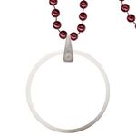 Round Mardi Gras Beads with Disk and Decal - Burgundy