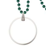 Round Mardi Gras Beads with Disk and Decal - Green