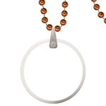 Round Mardi Gras Beads with Disk and Decal - Orange