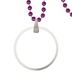 Round Mardi Gras Beads with Disk and Decal - Pink