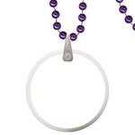 Round Mardi Gras Beads with Disk and Decal - Purple