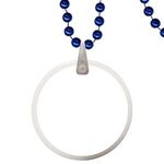 Round Mardi Gras Beads with Disk and Decal - Royal Blue