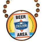 Round Mardi Gras Beads with Inline Medallion - Orange