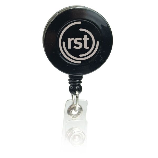 Main Product Image for Round Pad Print Badge Holder With Slide On Clip