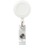 Round Secure-A-Badge (TM) with Alligator Clip - White