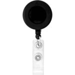 Round-Shaped Retractable Badge Holder - Solid Black