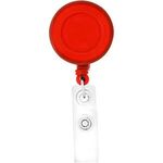 Round-Shaped Retractable Badge Holder - Solid Red