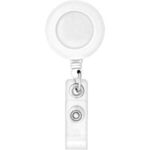 Round-Shaped Retractable Badge Holder - Solid White