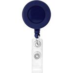 Round-Shaped Retractable Badge Holder - Translucent Blue