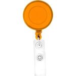 Round-Shaped Retractable Badge Holder - Translucent Orange