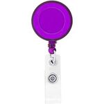 Round-Shaped Retractable Badge Holder - Translucent Purple