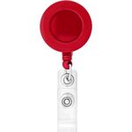 Round-Shaped Retractable Badge Holder - Translucent Red