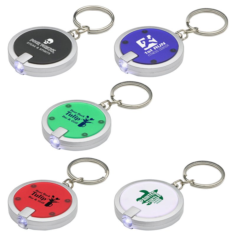 Main Product Image for Custom Imprinted Key Chain with Round Simple Touch LED