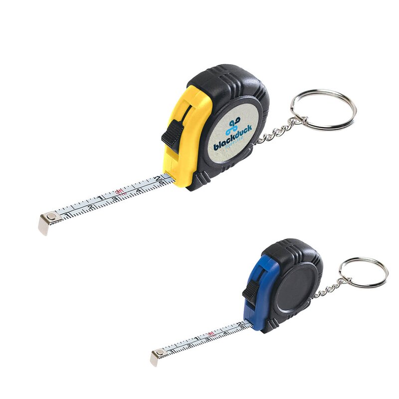 Main Product Image for Advertising Rubber Tape Measure Key Tag With Laminated Label