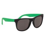 Rubberized Sunglasses - Black With Green