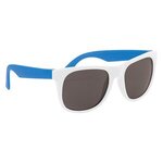 Rubberized Sunglasses - White Frame with Blue