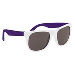 Rubberized Sunglasses - White Frame with Purple