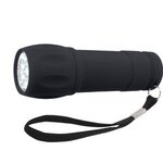 Rubberized Torch Light With Strap - Black