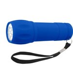 Rubberized Torch Light With Strap - Blue