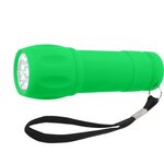 Rubberized Torch Light With Strap - Green