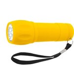 Rubberized Torch Light With Strap - Yellow