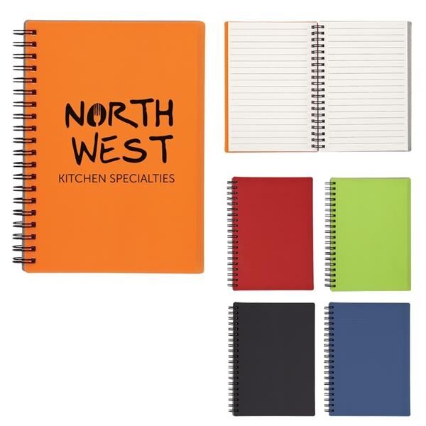 Main Product Image for Custom Printed RUBBERY SPIRAL NOTEBOOK