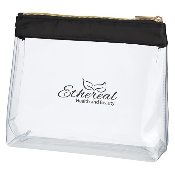 Main Product Image for Sadie Satin Clear Cosmetic Bag