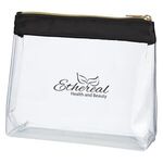 Sadie Satin Clear Cosmetic Bag - Clear With Black
